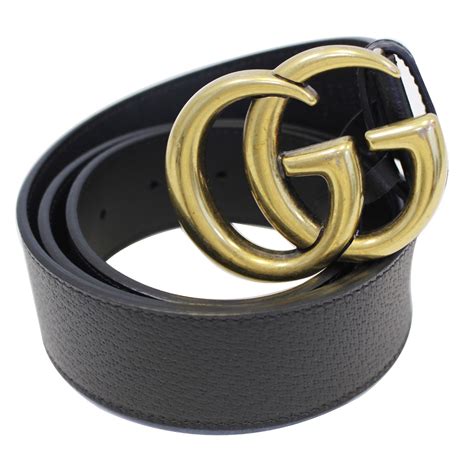 Leather belt with Double G buckle 